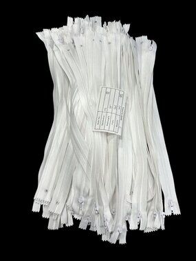 100 White Nylon #3 Zippers 14-Inch Sewing Crafts Bulk Supply